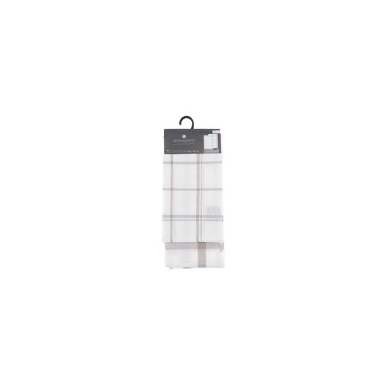 Lot de 2 Torchons de Cuisine "Traditionnel" 70cm Gris - Image 5