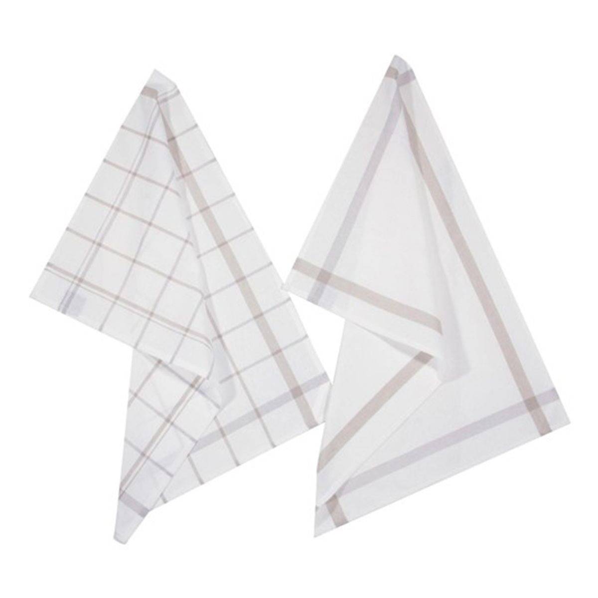 Lot de 2 Torchons de Cuisine "Traditionnel" 70cm Gris - Image 1