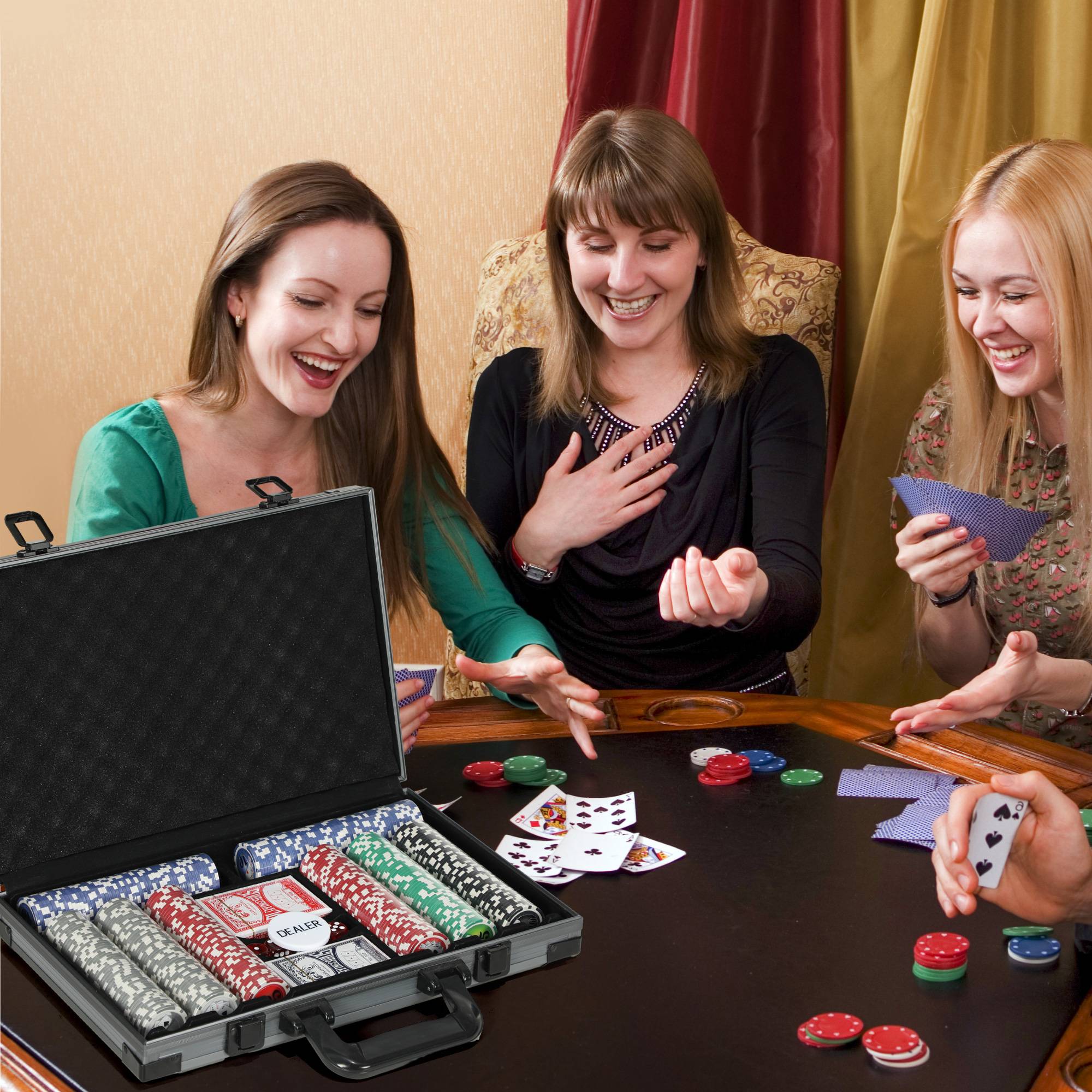Mallette de poker coffret de poker complet 400 jetons, boîtier en ABS, cartes à jouer, dés, dealer, tapis, clés - Image 10