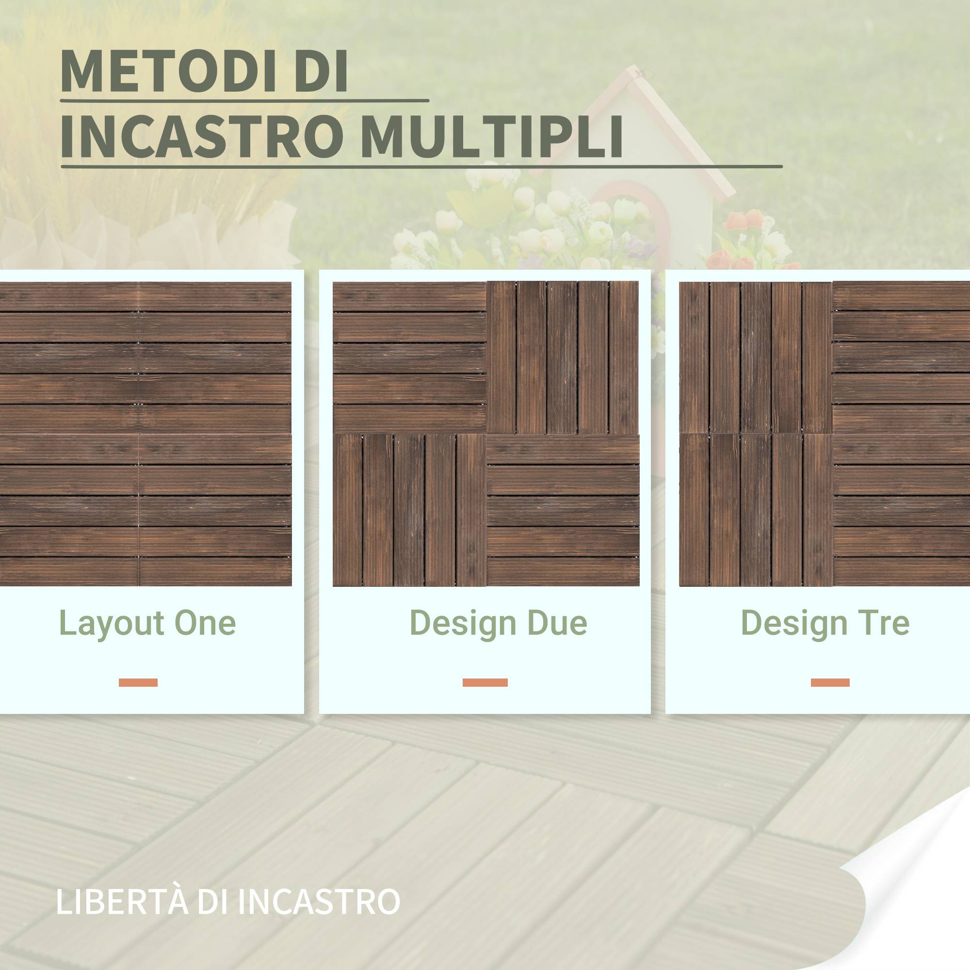 ComfortXL - Dalles de terrasse clipsables en bois de sapin et PVC noir 30 x 30 cm lot de 27 pour extérieur antidérapant - Image 4