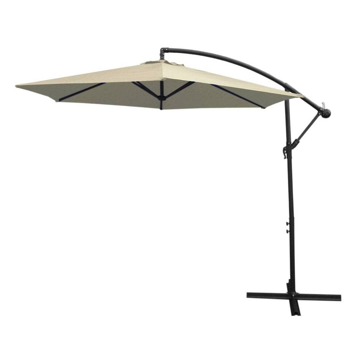 Monstershop - Parasol Cantilever Crème & Base Carrée 3m x 3m x 2.5m - Image 1
