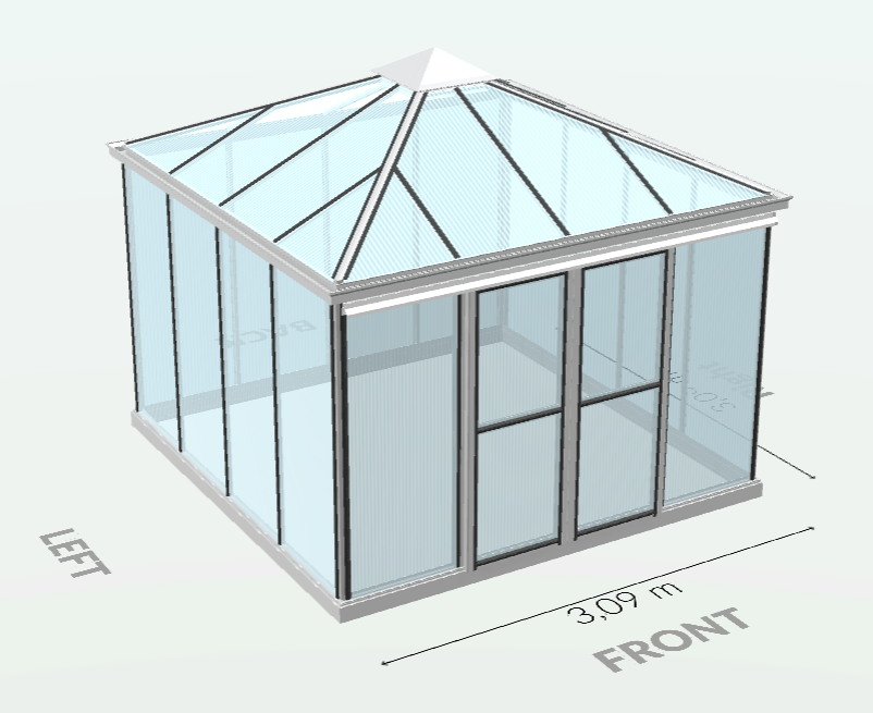 15m²  -  Serre en polycarbonate 8 mm alvéolés  - Euro Pyra - Alu - 15m² - ALUMINIUM - L'atelier Des Serres - Image 5