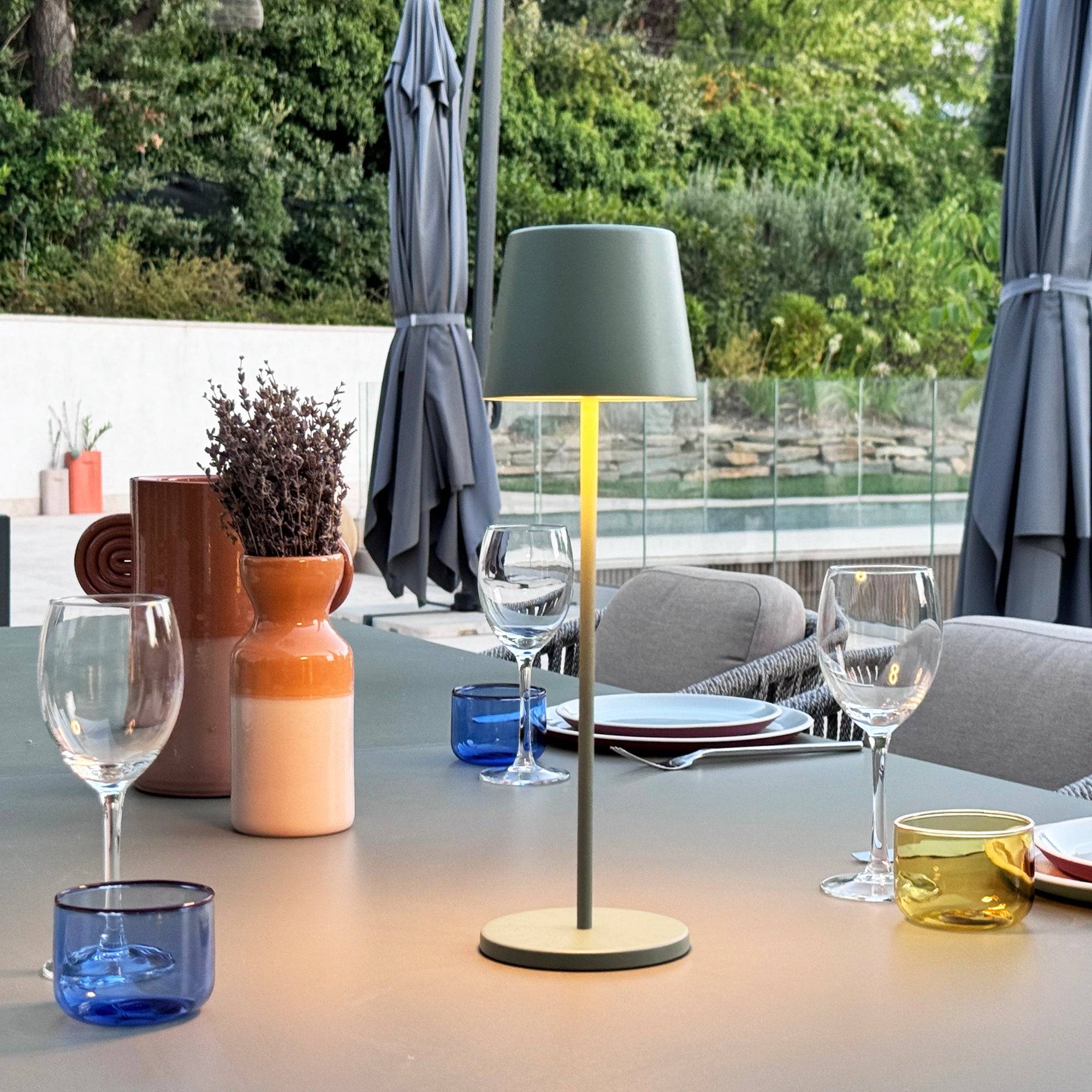 Lumisky - 6 Lampes de table KELLY Vert H38cm + base de chargement - Image 2
