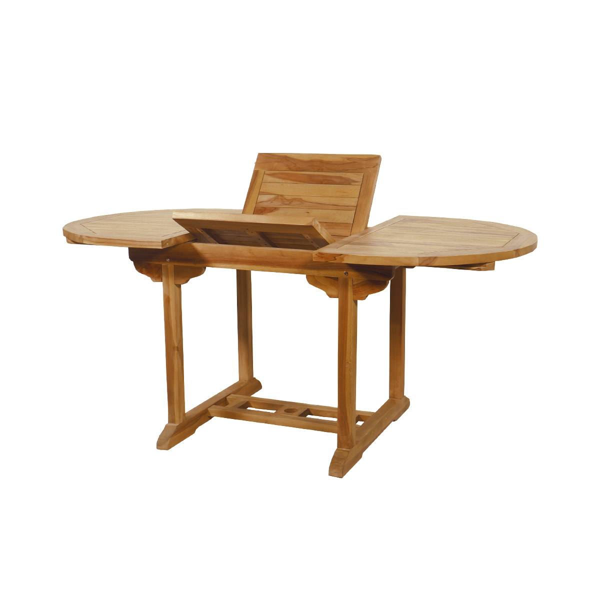 Salon de jardin en teck grade C Lombok : table ronde + 4 chaises - Cémonjardin - Image 6