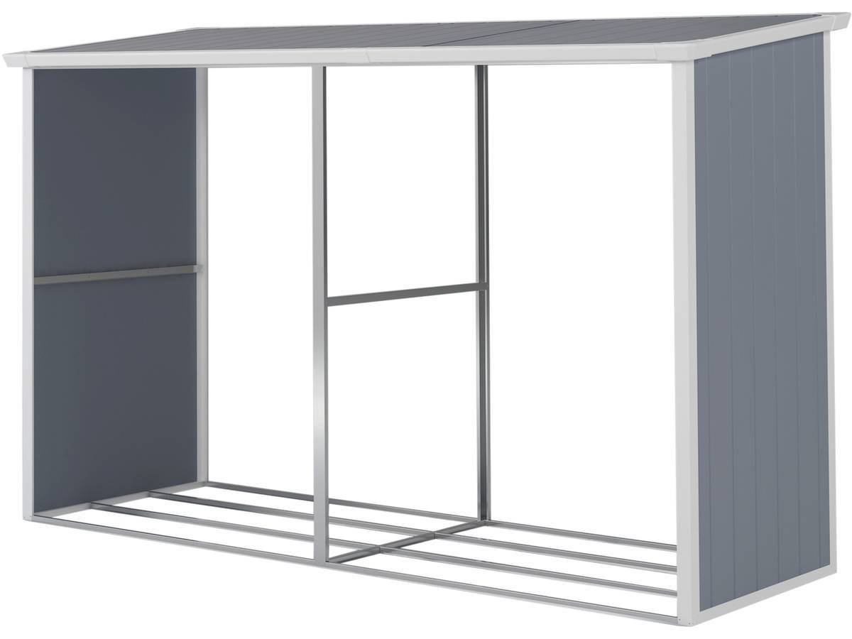 Abri Bûches Résine "alexandre" - 3.38 M² - 302 X 112 X 190 Cm - Gris -habitat Et Jardin