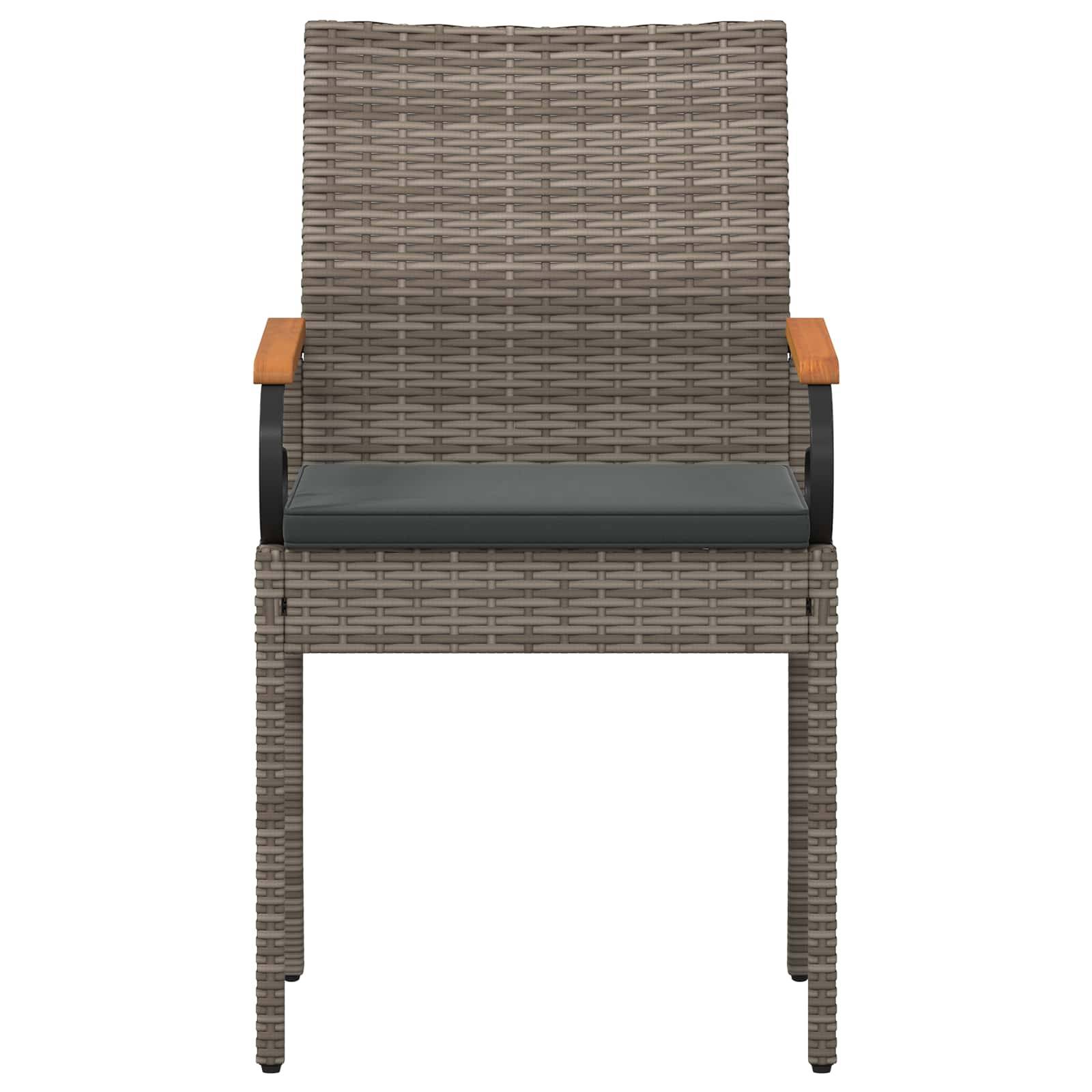 Chaises de jardin polyrotin et acier gris 59.5 x 50 x 88 cm, Poids:26.2kg - PANGIVO - Image 6