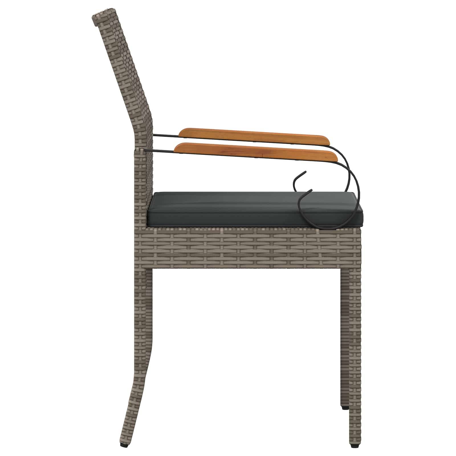 Chaises de jardin polyrotin et acier gris 59.5 x 50 x 88 cm, Poids:26.2kg - PANGIVO - Image 7