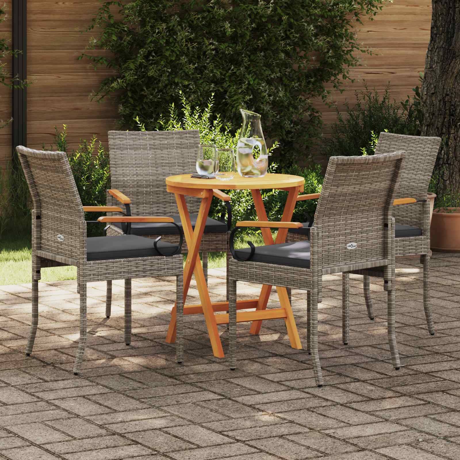 Chaises de jardin polyrotin et acier gris 59.5 x 50 x 88 cm, Poids:26.2kg - PANGIVO - Image 3