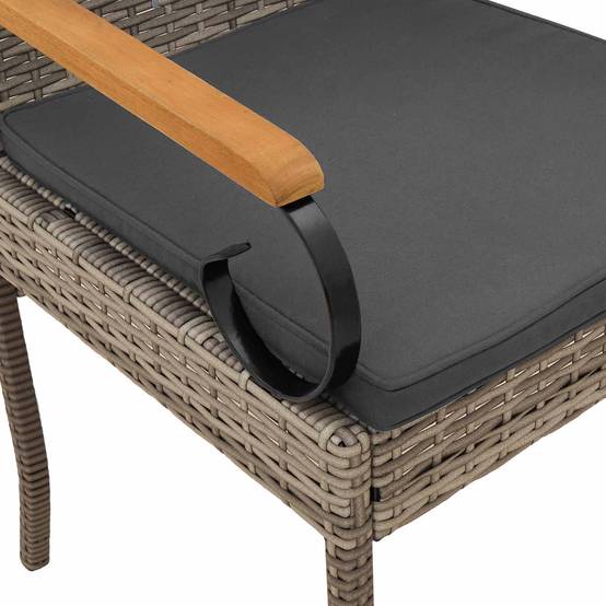 Chaises de jardin polyrotin et acier gris 59.5 x 50 x 88 cm, Poids:26.2kg - PANGIVO - Image 9