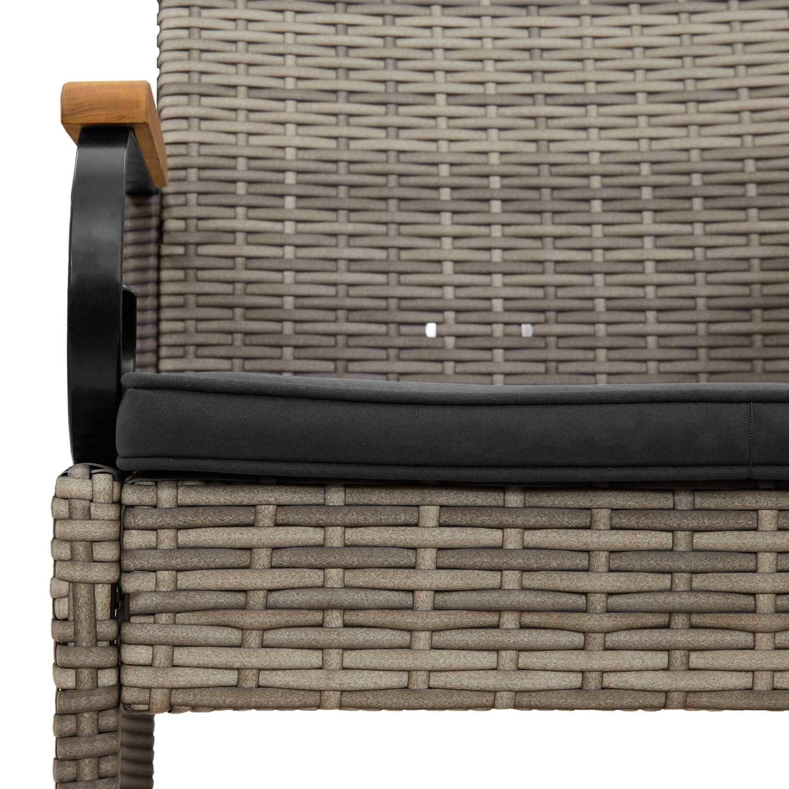 Chaises de jardin polyrotin et acier gris 59.5 x 50 x 88 cm, Poids:26.2kg - PANGIVO - Image 8