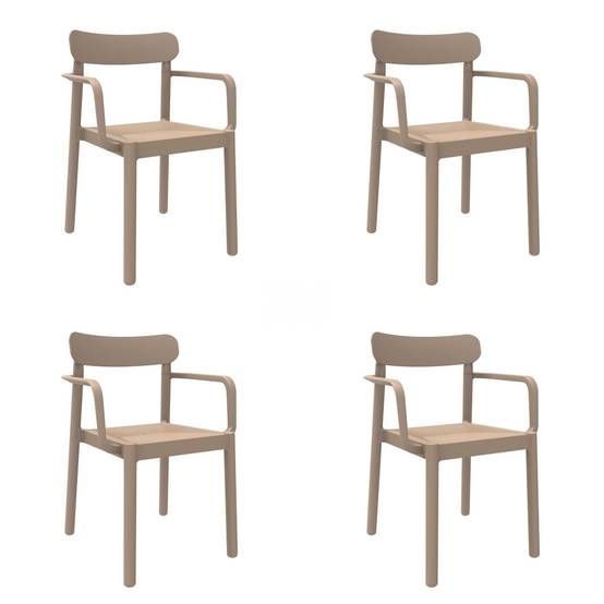 Set 4 fauteuils intérieur, extérieur sable ELBA garbar - Image 1