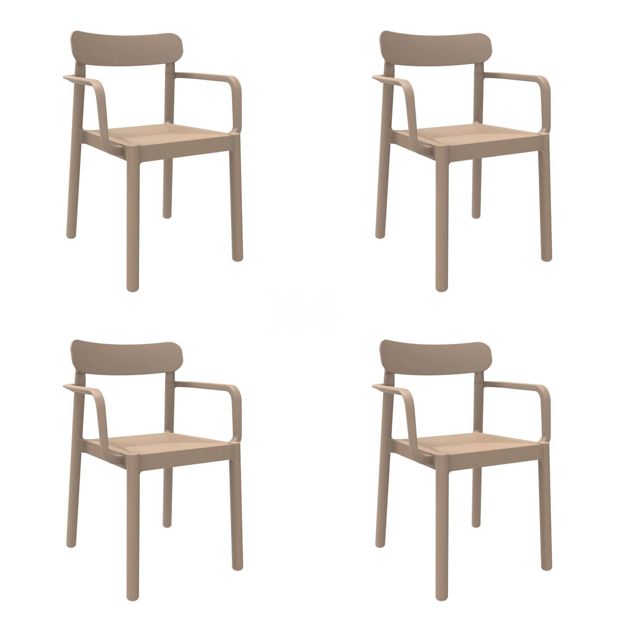 Set 4 fauteuils intérieur, extérieur sable ELBA garbar