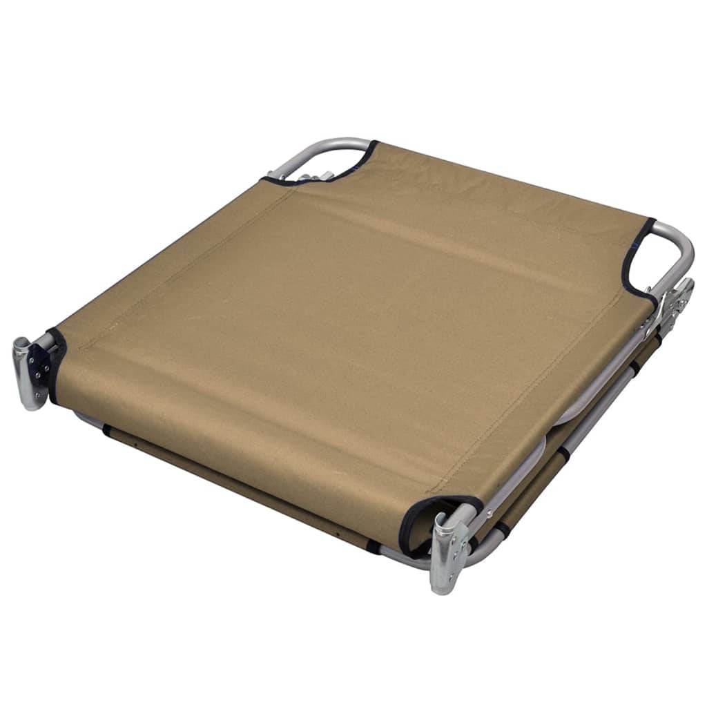 Helloshop26 - Transat chaise longue bain de soleil lit de jardin terrasse meuble d'extérieur pliable et coussin de tête dossier réglable taupe - Image 4