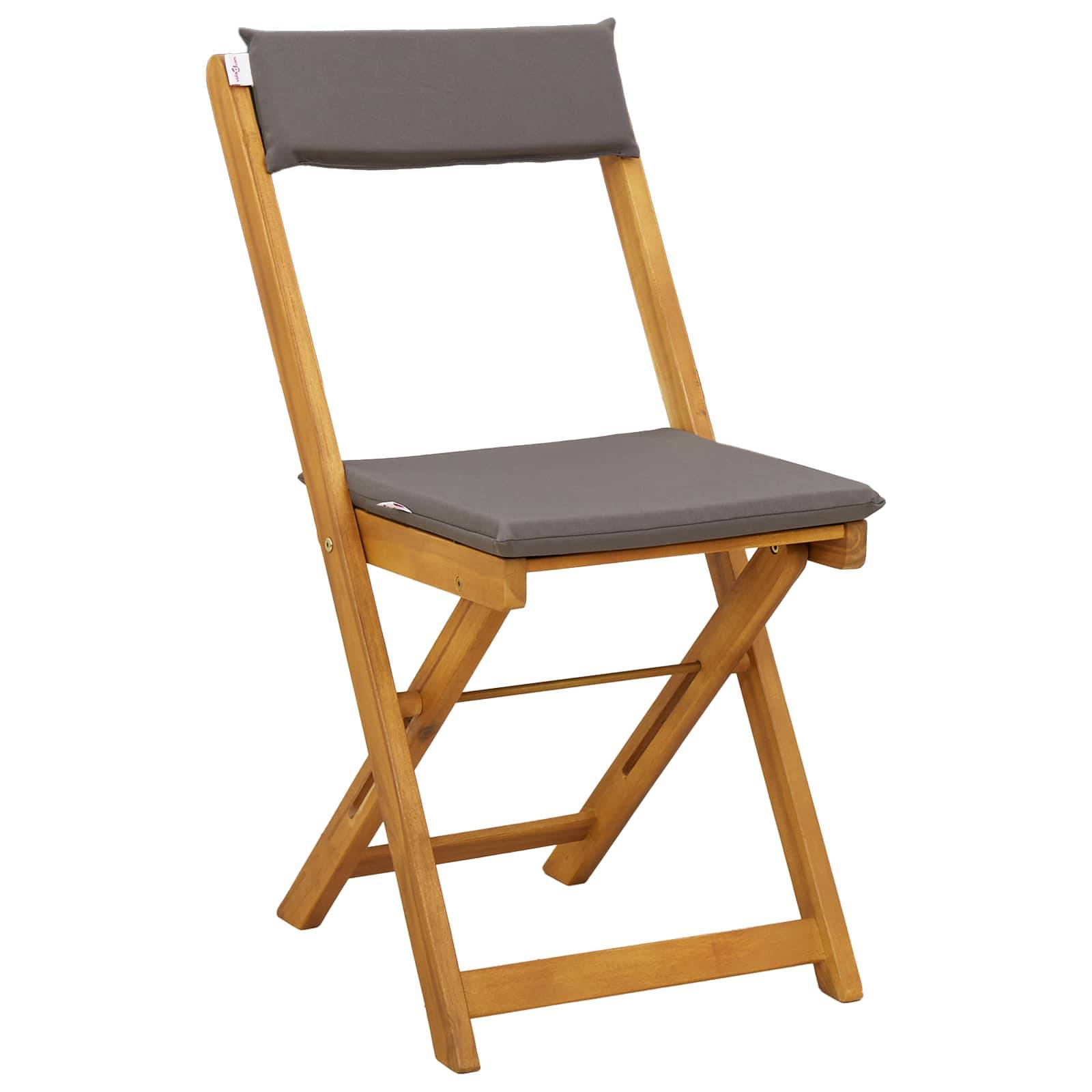 Chaises de jardin bois d'acacia gris foncé 40 x 53 x 80 cm, Poids:8kg - PANGIVO - Image 4
