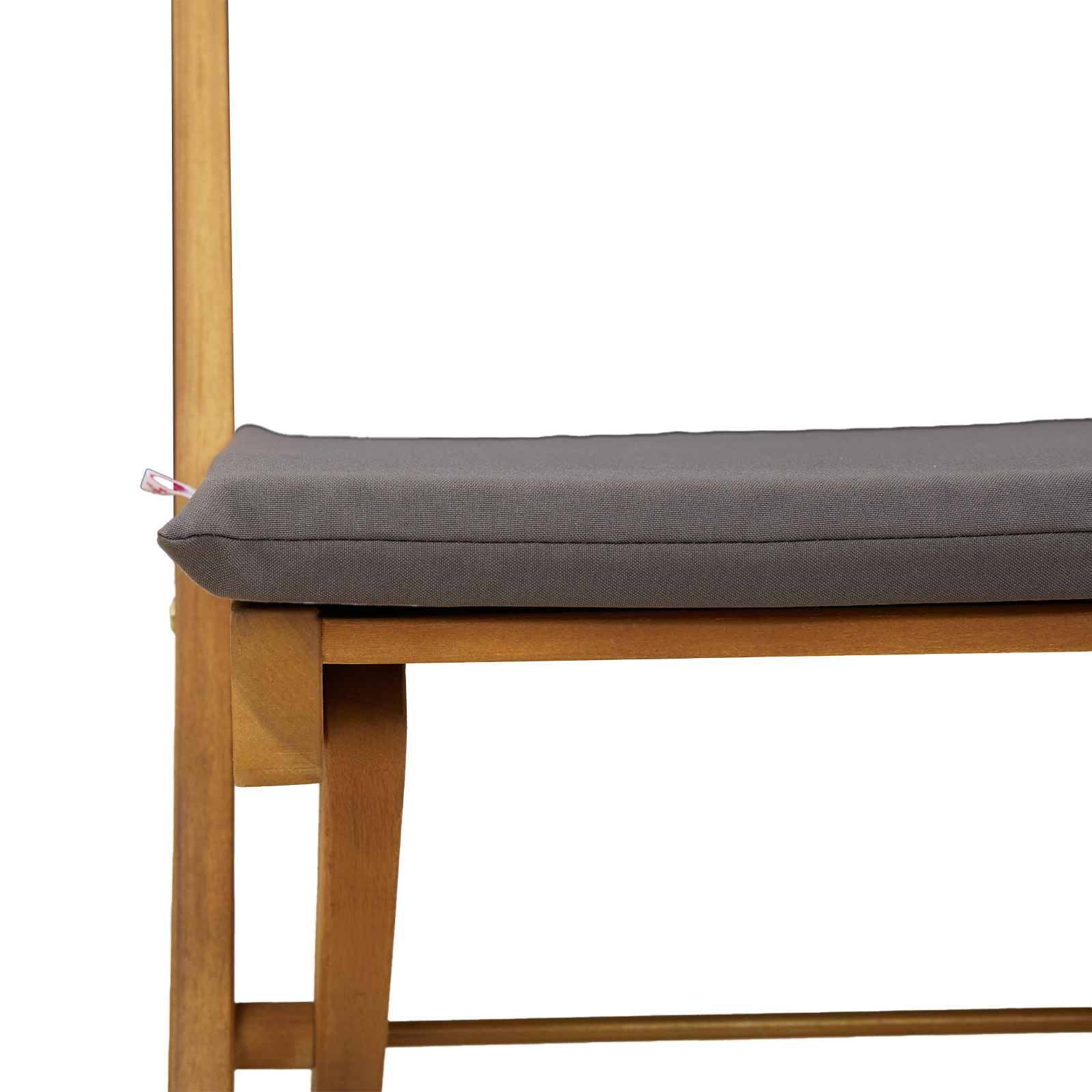 Chaises de jardin bois d'acacia gris foncé 40 x 53 x 80 cm, Poids:8kg - PANGIVO - Image 9