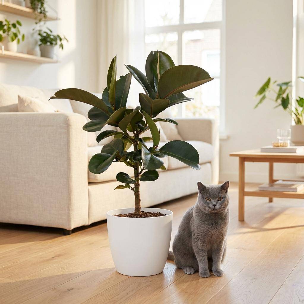 Caoutchouc - Ficus Elastica Cloe - Pot de 19cm - Hauteur 65cm - Blanc - Plantes d'intérieur - Image 3