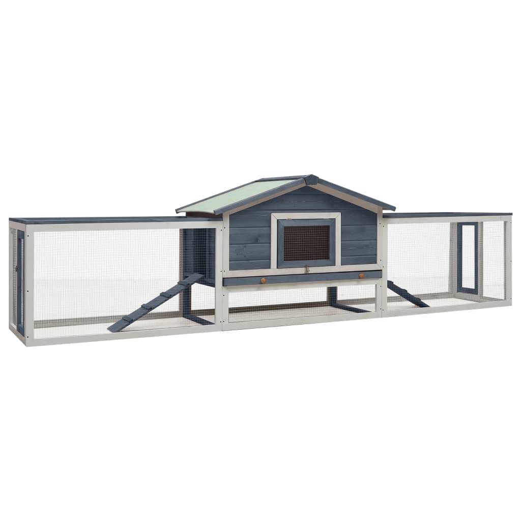 Vidaxl - Clapier Gris 310x70x87 cm Pin massif et sapin vidaXL 170858 - Image 1