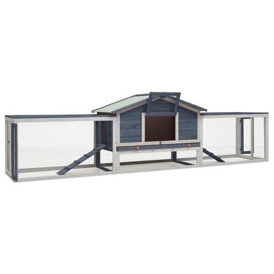 Vidaxl - Clapier Gris 310x70x87 cm Pin massif et sapin vidaXL 170858 - Image 2