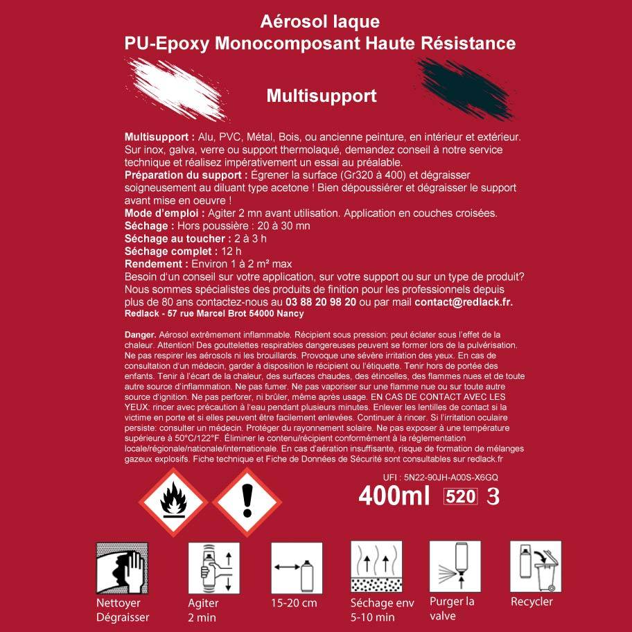 Peinture aérosol Bronze 1247 RAL 1247 Mat multisupport Redlack - Gamm vert