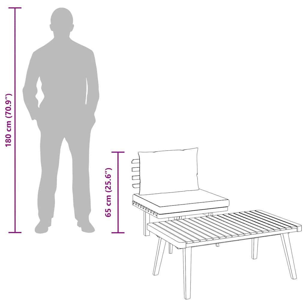 ComfortXL - Petit salon de jardin 2 pièces Bois d'Acacia Massif Canapé et Table pour Balcon Gris – ComfortXL Outdoor Living - Image 10