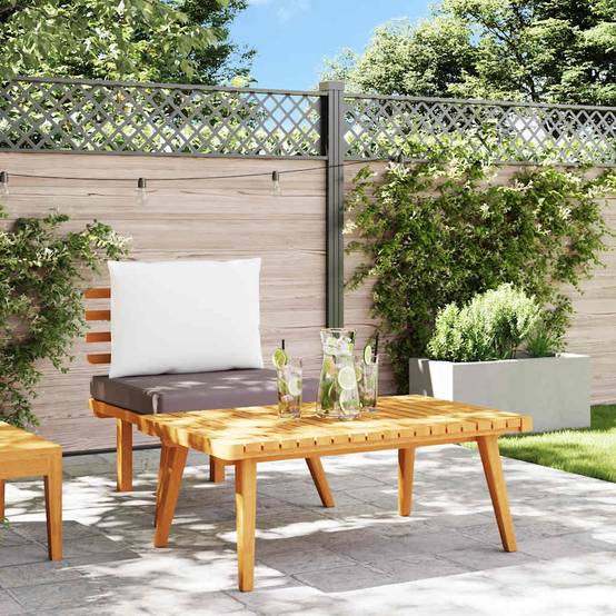 ComfortXL - Petit salon de jardin 2 pièces Bois d'Acacia Massif Canapé et Table pour Balcon Gris – ComfortXL Outdoor Living - Image 3