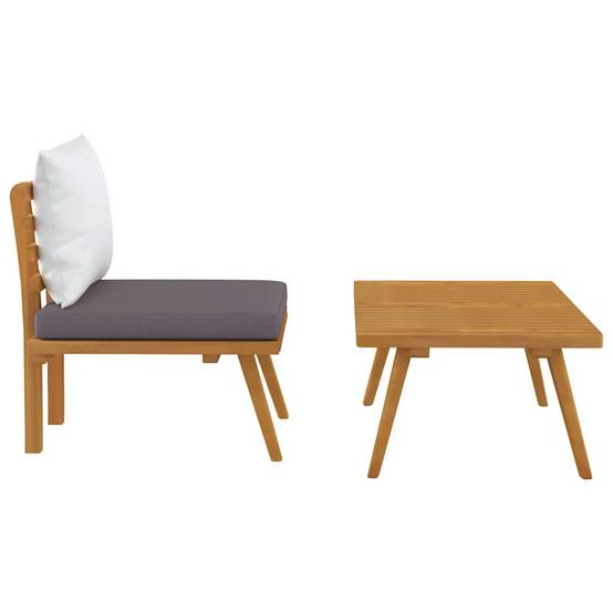 ComfortXL - Petit salon de jardin 2 pièces Bois d'Acacia Massif Canapé et Table pour Balcon Gris – ComfortXL Outdoor Living - Image 5