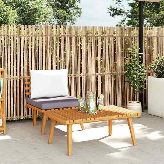 ComfortXL - Petit salon de jardin 2 pièces Bois d'Acacia Massif Canapé et Table pour Balcon Gris – ComfortXL Outdoor Living - Image 1