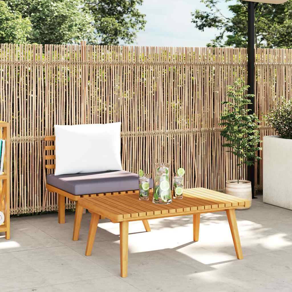 ComfortXL - Petit salon de jardin 2 pièces Bois d'Acacia Massif Canapé et Table pour Balcon Gris – ComfortXL Outdoor Living - Image 1