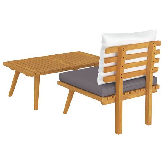 ComfortXL - Petit salon de jardin 2 pièces Bois d'Acacia Massif Canapé et Table pour Balcon Gris – ComfortXL Outdoor Living - Image 6