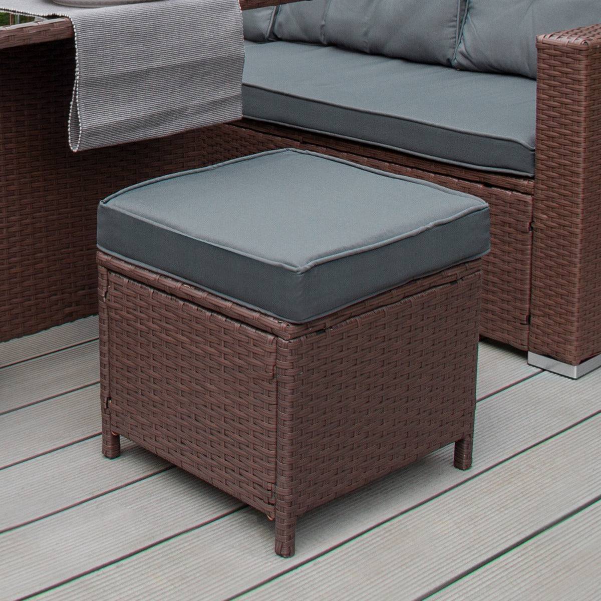Monstershop - Salon de Jardin en Rotin 9 Personnes – Marron - Image 5
