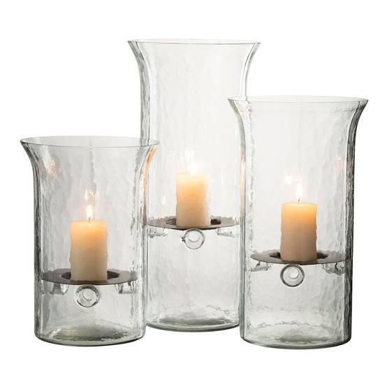 Bougeoir en Verre "Flou" 26cm Transparent - Image 5