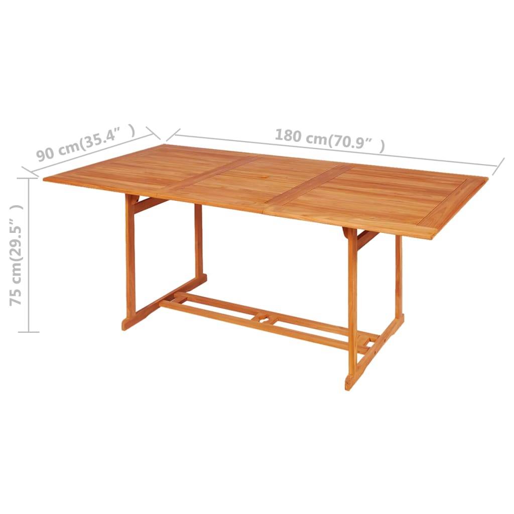 ComfortXL - Ensemble Table et Chaises Jardin 7 Pièces Bois de Teck Massif Résistant Intempéries Repas Convivial Brun – ComfortXL Outdoor Living - Image 9