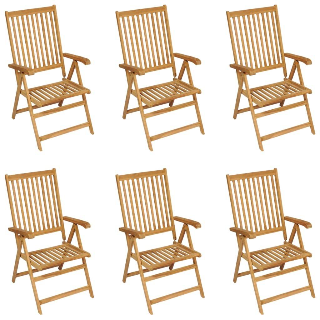 ComfortXL - Ensemble Table et Chaises Jardin 7 Pièces Bois de Teck Massif Résistant Intempéries Repas Convivial Brun – ComfortXL Outdoor Living - Image 5