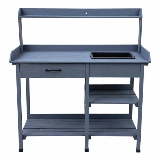 Table de rempotage en bois avec bac plastique - 114x46x120cm - Image 3
