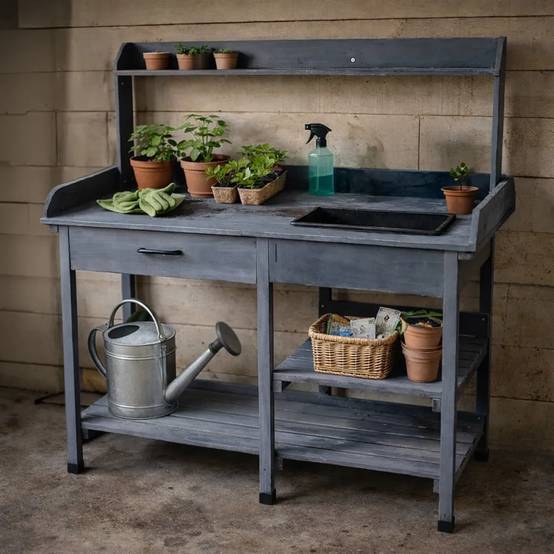 Table de rempotage en bois avec bac plastique - 114x46x120cm - Image 2