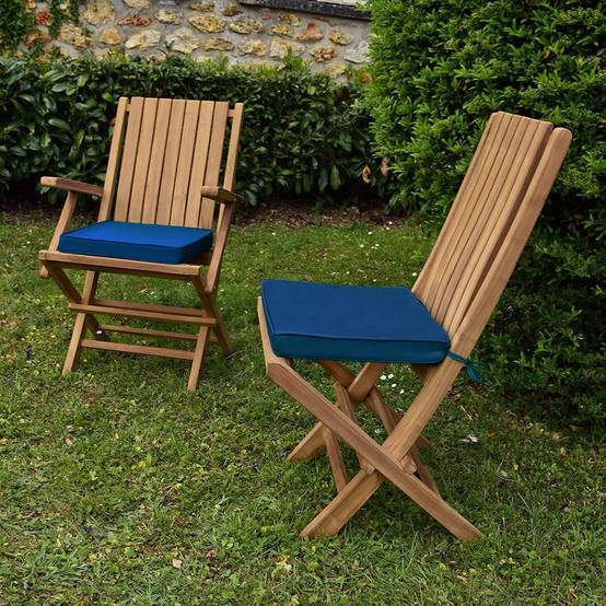 Coussin bleu marine pour chaises et fauteuils pliants - TECK'Attitude - Image 2