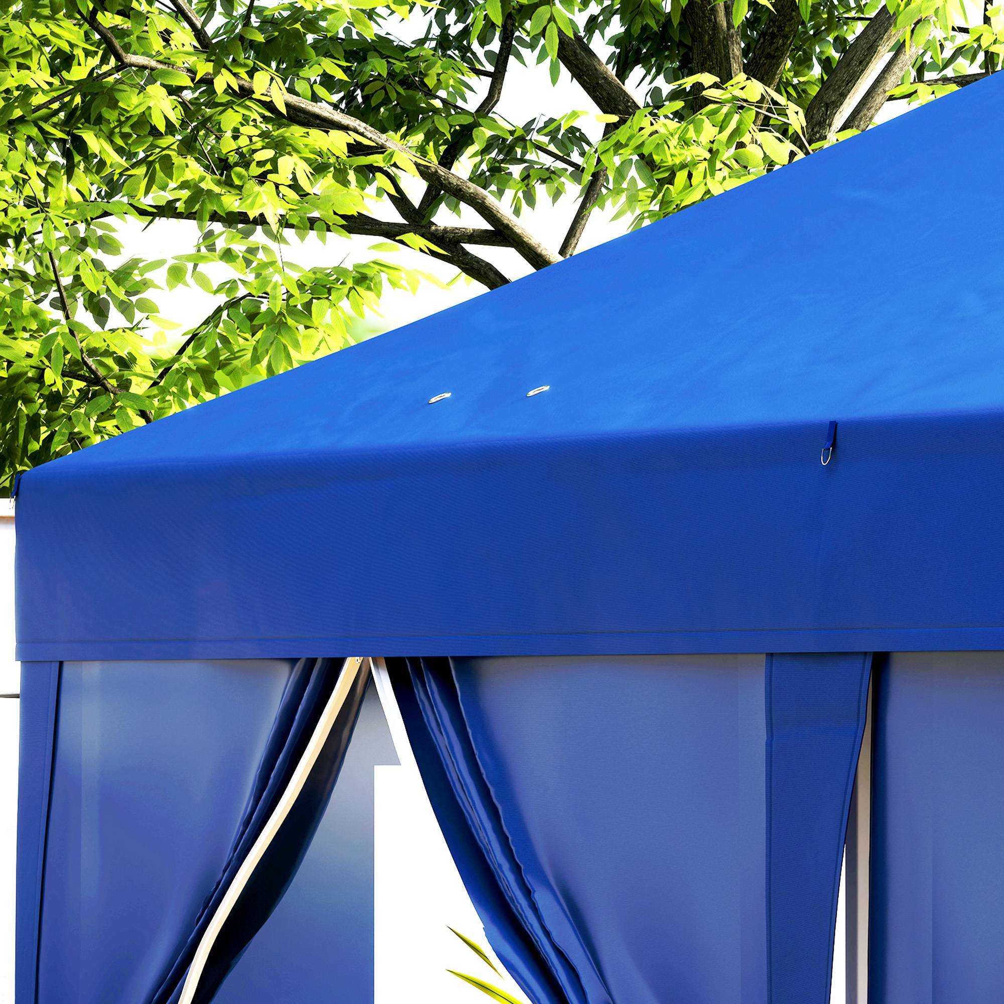 Tonnelle pliante acier et tissu bleu 590 x 295 x 285 cm - PANGIVO - Image 10