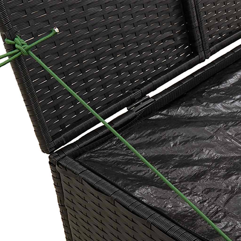 Coffre de Rangement Jardin 291L Résine Tressée Étanche pour Terrasse Noir 80x75x59 cm – ComfortXL Outdoor Living - Image 8