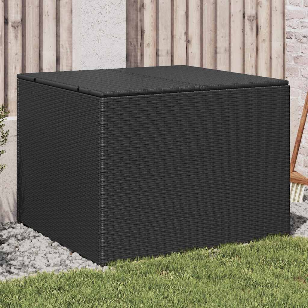 Coffre de Rangement Jardin 291L Résine Tressée Étanche pour Terrasse Noir 80x75x59 cm – ComfortXL Outdoor Living - Image 1