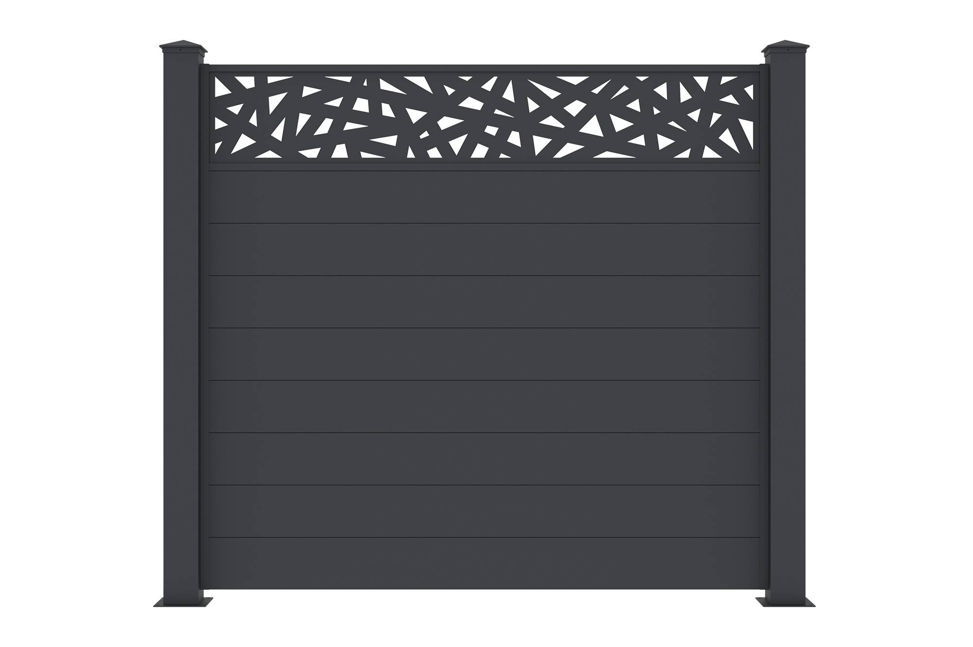 Casanoov Lot de 3 clôtures Aluminium Semi-Ajourées 1,9m Ruivo H.170 cm gris - Image 3