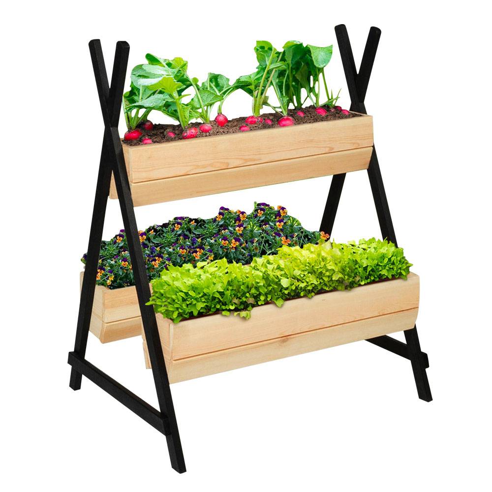Sans Marque - Jardinière en bois sur pieds 3 bacs "tipito" - DIVERS - Image 1