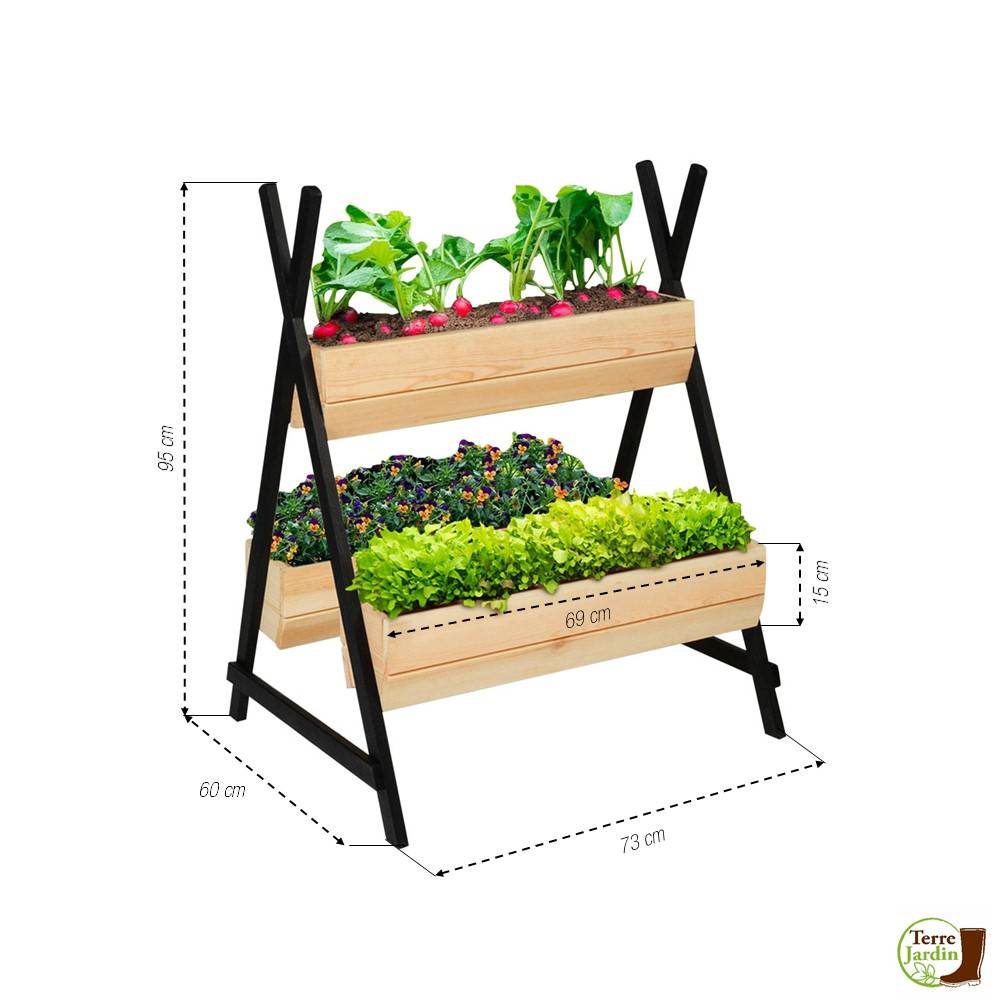 Sans Marque - Jardinière en bois sur pieds 3 bacs "tipito" - DIVERS - Image 3