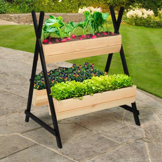 Sans Marque - Jardinière en bois sur pieds 3 bacs "tipito" - DIVERS - Image 4
