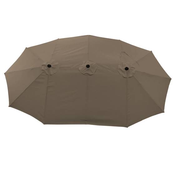 Parasol double 2x4m LINAI taupe - HAPPY GARDEN - Image 7