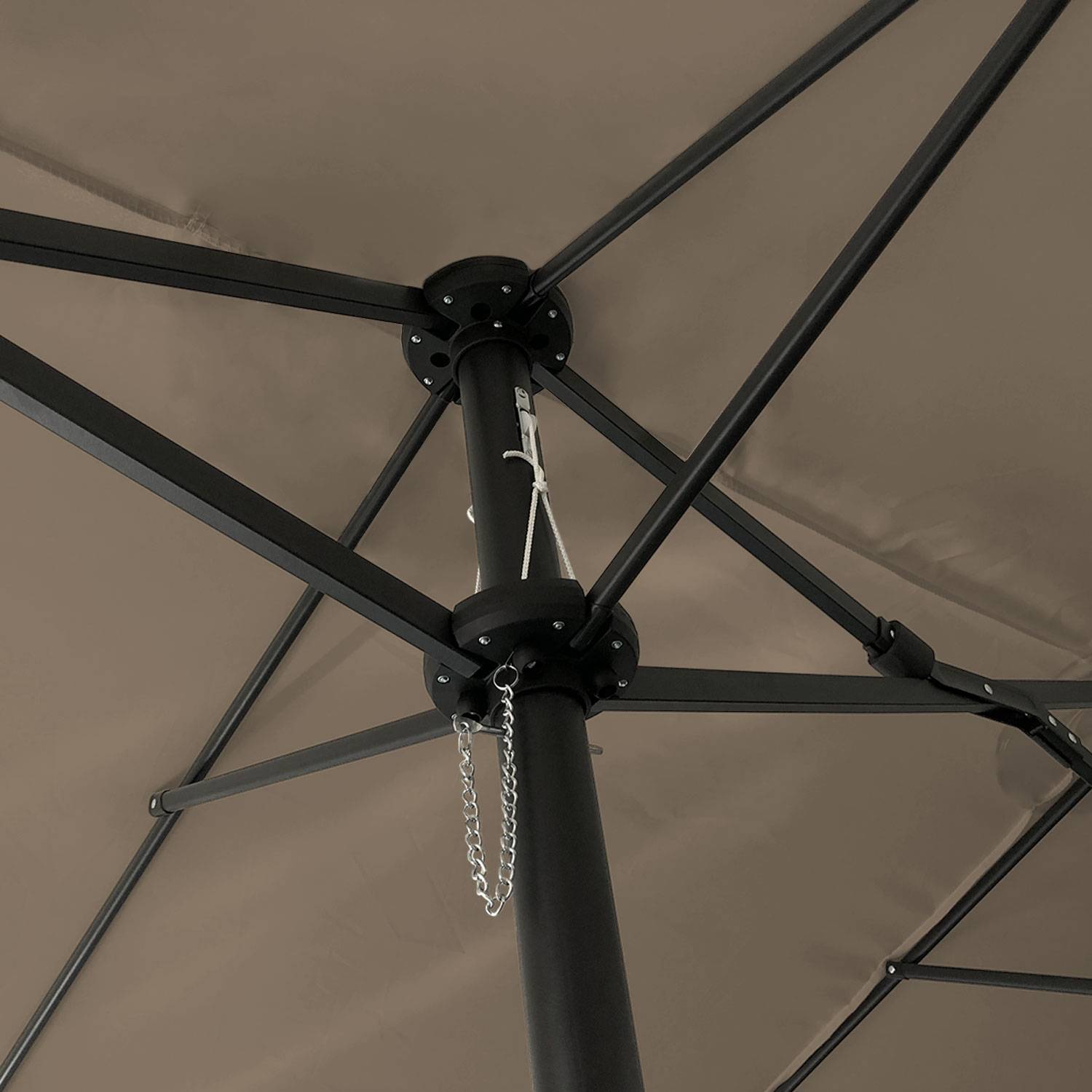 Parasol double 2x4m LINAI taupe - HAPPY GARDEN - Image 9