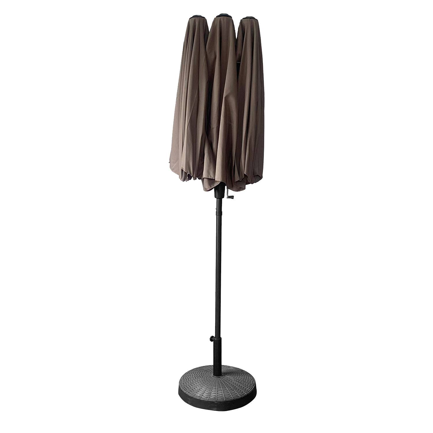 Parasol double 2x4m LINAI taupe - HAPPY GARDEN - Image 4
