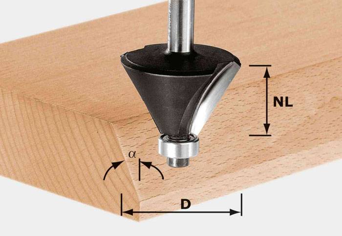 Fraise à chanfreiner HW S8 D38,5/23/30° - FESTOOL - 491133