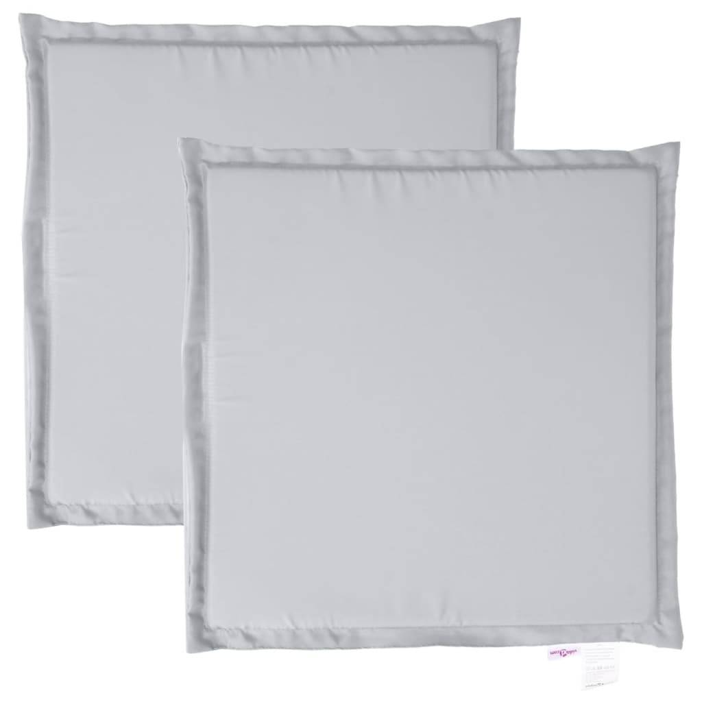 Lot de 2 coussins de siège de jardin polyester gris clair 45 x 45 x 2 cm - PANGIVO - Image 2