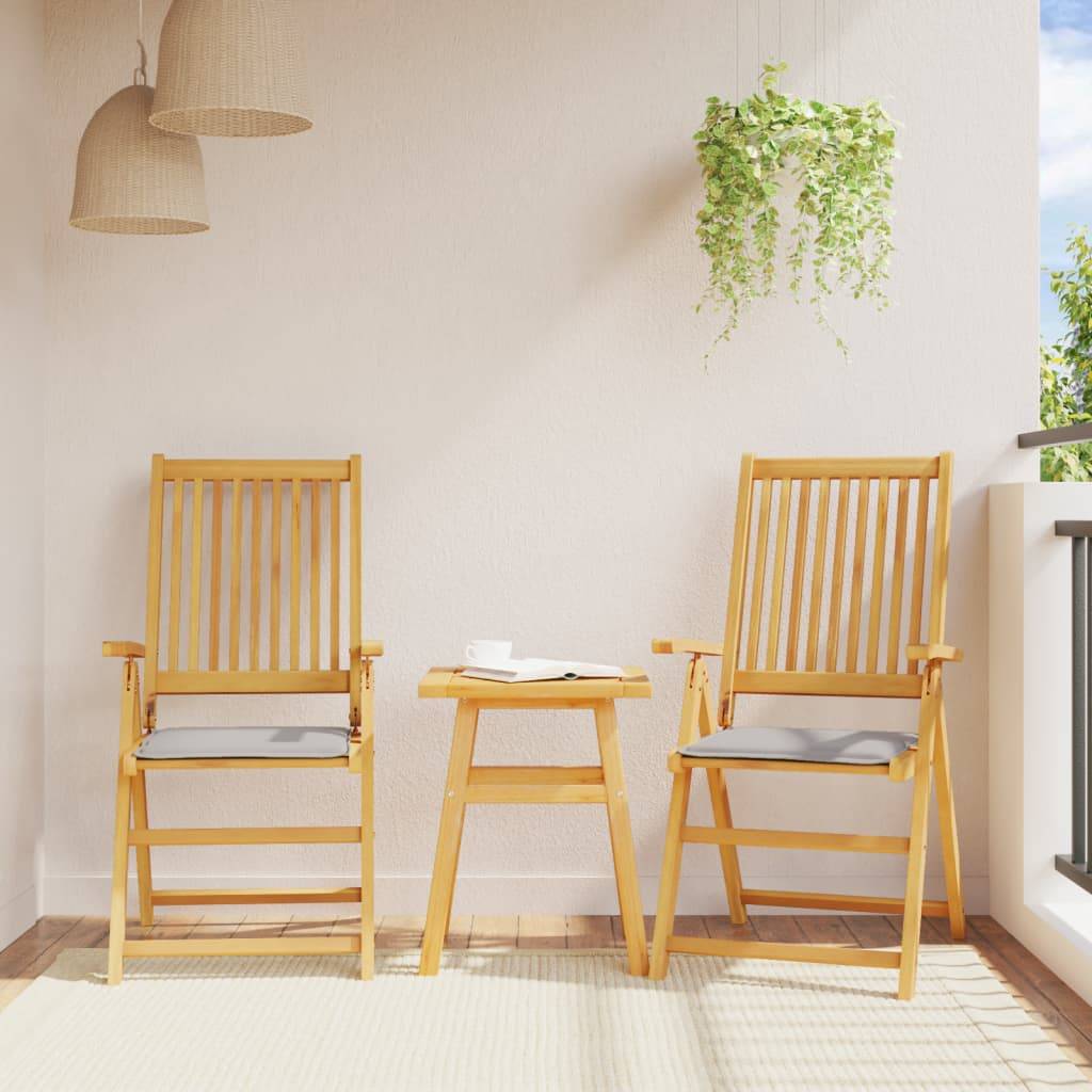 Lot de 2 coussins de siège de jardin polyester gris clair 45 x 45 x 2 cm - PANGIVO - Image 3