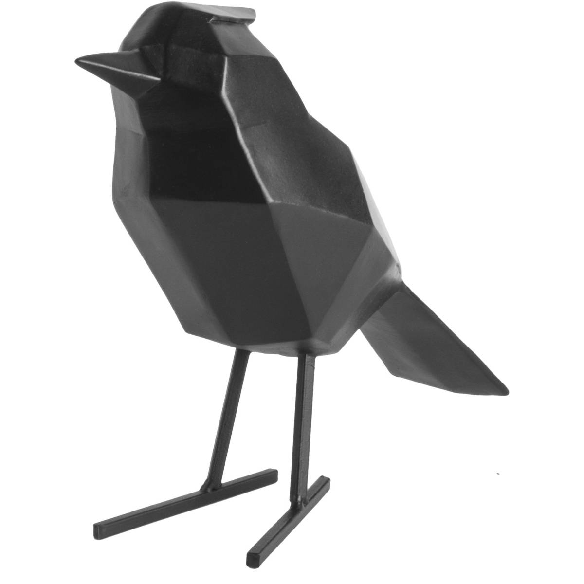 Pt Living - Oiseau en résine mat origami 24cm Noir - Image 1